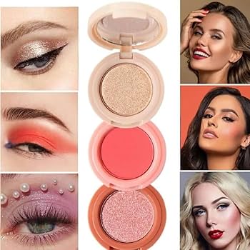 3 in 1 face blusher + highlihger with mini compact palette