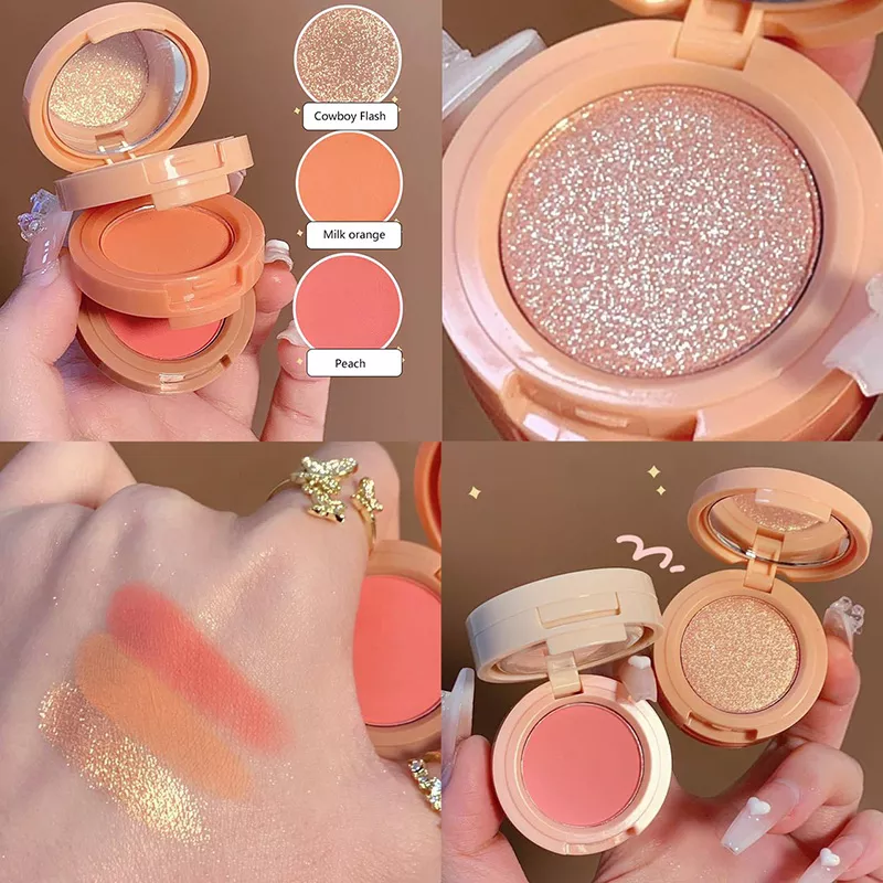 3 in 1 face blusher + highlihger with mini compact palette
